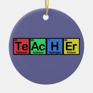 Teacher made of Elements colors Ceramic Ornament