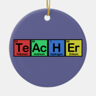 Teacher made of Elements colors Ceramic Ornament