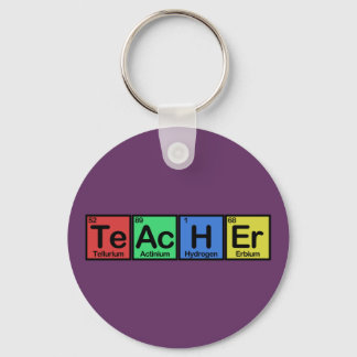 Teacher made of Elements colors Keychain