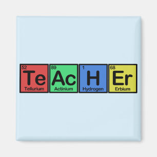 Teacher made of Elements colors Magnet