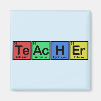 Teacher made of Elements colors Magnet