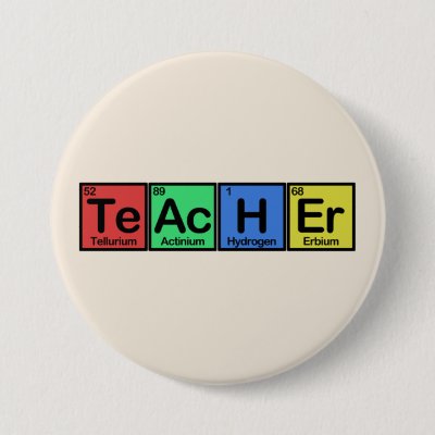 Teacher made of Elements colors Pinback Button
