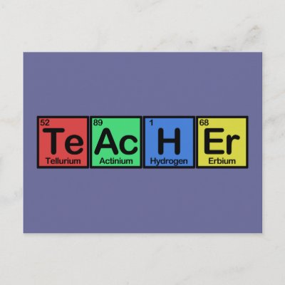 Teacher made of Elements colors Postcard