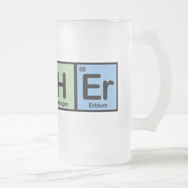 Teacher made of Elements Frosted Glass Beer Mug (Right)