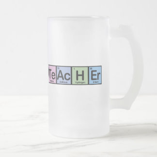 Teacher made of Elements Frosted Glass Beer Mug