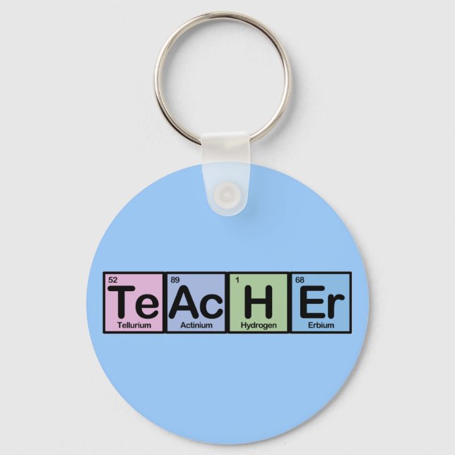 Teacher made of Elements Keychain (Front)