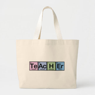 Teacher made of Elements Large Tote Bag