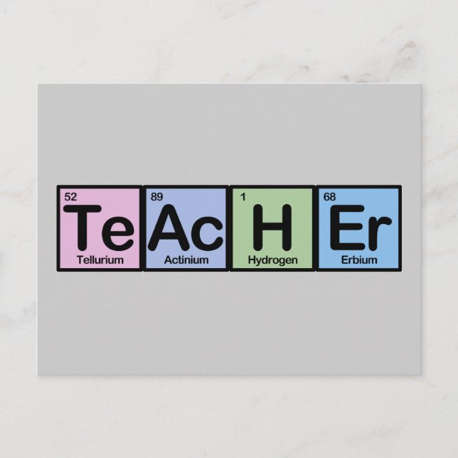 Teacher made of Elements Postcard (Front)