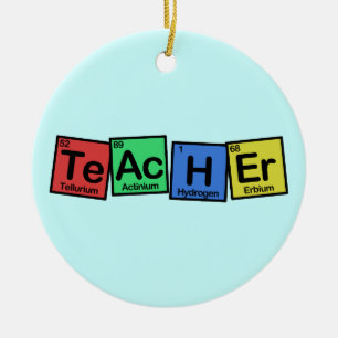 Teacher made of Elements whimsical Ceramic Ornament