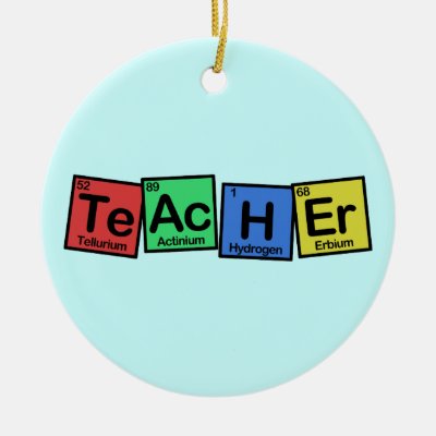 Teacher made of Elements whimsical Ceramic Ornament