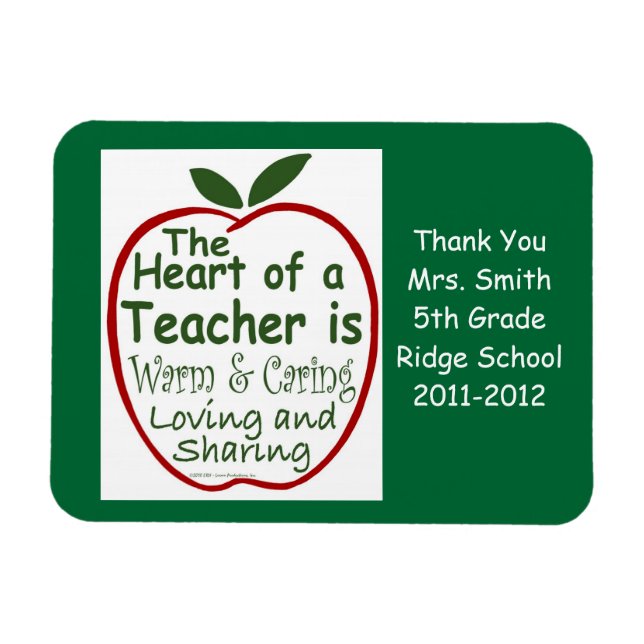 Teacher Magnet, Apple verse with dedication Magnet (Horizontal)