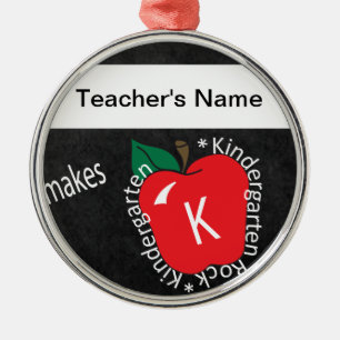 Teacher Makes Kindergarten Rocks Ornament
