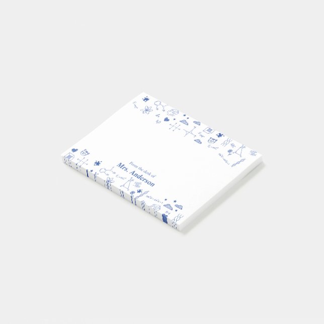 Teacher Math and Science School Post-it Notes (Angled)