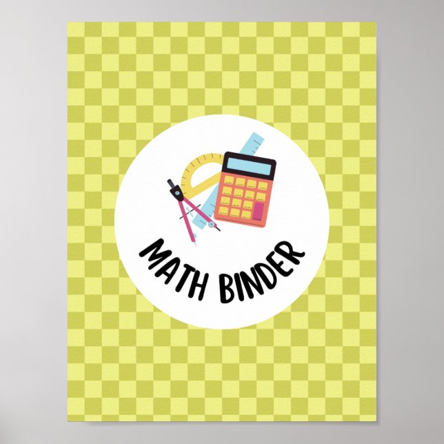 teacher math binder organization  poster (Front)