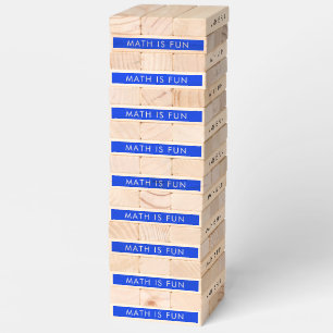 Teacher Math Is Fun Blue Wooden Block Topple Tower