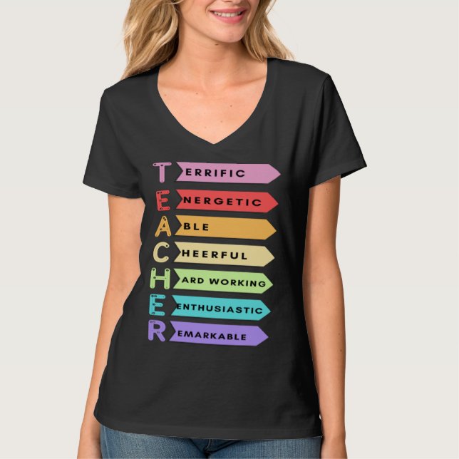 TEACHER  MEANING OF TEACHER T-Shirt (Front)