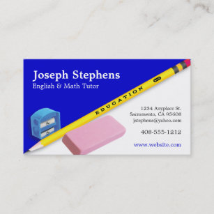 Tutoring Business Cards Zazzle Teacher Mentor Or Tutor Business Card