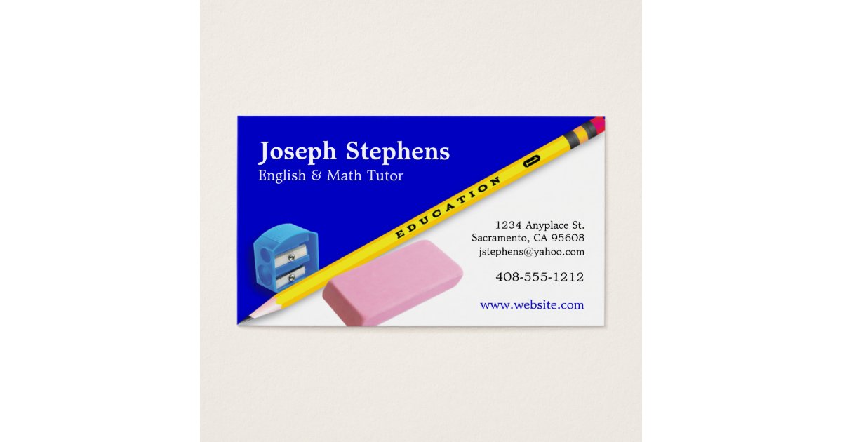 Teacher, Mentor or Tutor Business Card | Zazzle.com