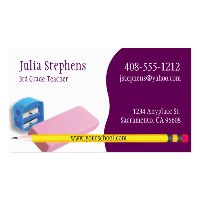 Teacher, Mentor or Tutor Business Card