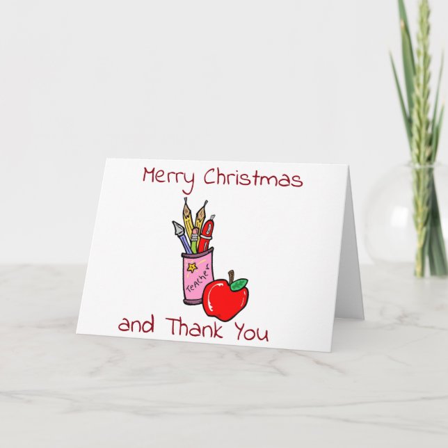 ***TEACHER*** MERRY CHRISTMAS & THANK YOU CARD (Front)