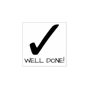 Teacher Message Well Done Personalize Rubber Stamp