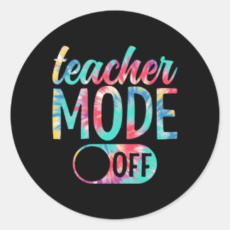 Teacher Mode Off Coloring Happy Last Day Of School Classic Round Sticker