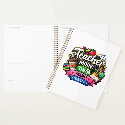Teacher Mode On Funny Personalized Teacher Planner