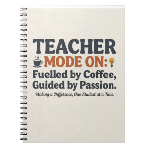 Teacher Mode On style quotes Notebook