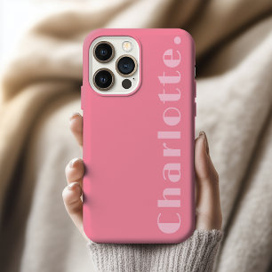Teacher   Modern Baby Pink Graduation Custom Name iPhone 15 Pro Case