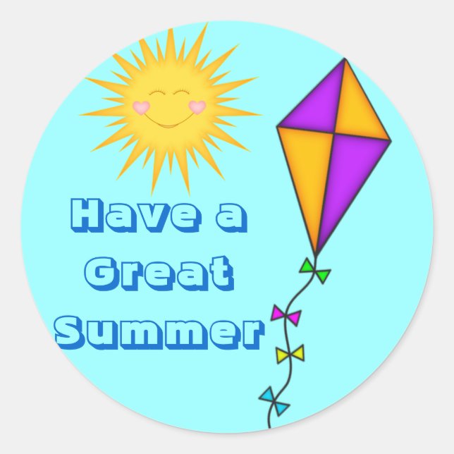 Teacher/Mom Stickers Summer Sun and Kite (Front)