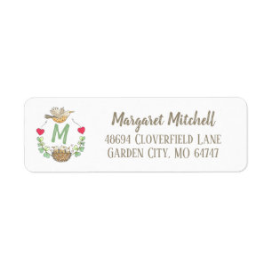 Teacher Monogram Address Label