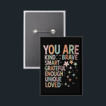 Teacher Motivational First Day Back to School Button<br><div class="desc">Teacher Be Kind First Day of School Back to School</div>