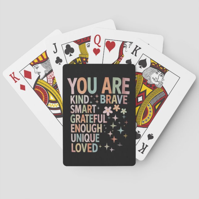 Teacher Motivational First Day Back to School Poker Cards (Back)