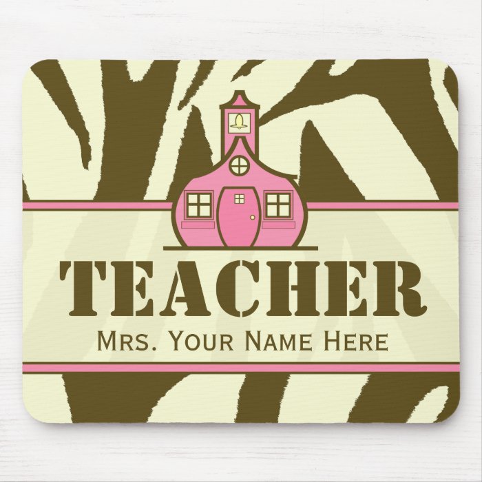 Teacher Mousepad   Brown Zebra Print