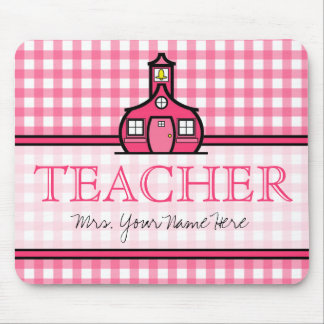 Teacher Mousepad - Pink Gingham