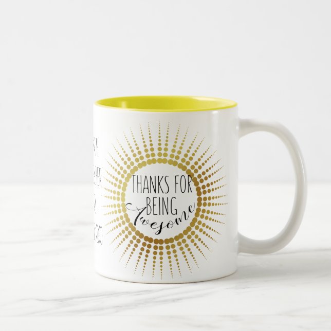 Teacher mug, awesome, best teacher, gift Two-Tone coffee mug (Right)