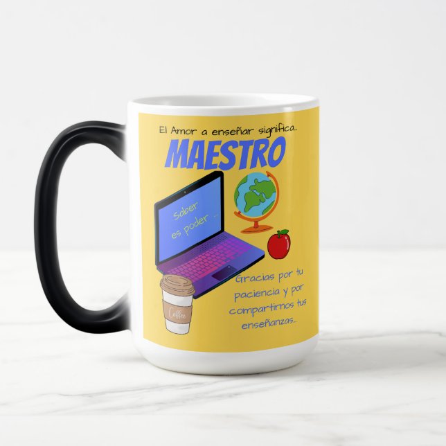 Teacher mug maestro quote (Left)