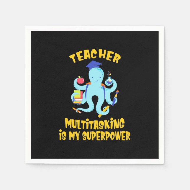 Teacher Multitasking Humor Napkins (Front)