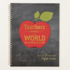 Teacher Name Gold Script Red Apple Blackboard