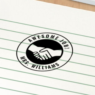Teacher Name Handshake Awesome Job Grading Self-inking Stamp