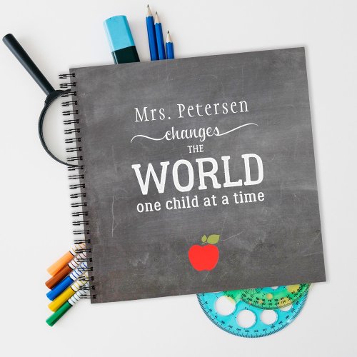 Teacher name personalized blackboard notebook