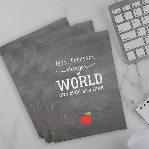 Teacher name personalized blackboard pocket folder