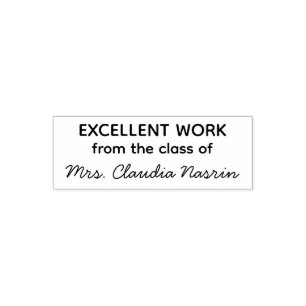 Teacher name personalized excellent work grading self-inking stamp