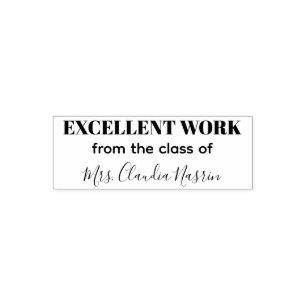 Teacher name personalized excellent work grading self-inking stamp