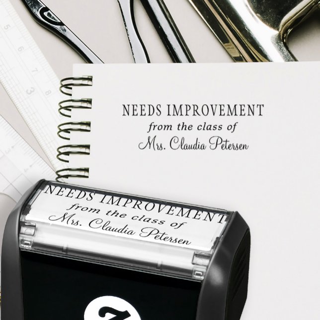 Teacher name personalized homework grading self-inking stamp (Creator Uploaded)