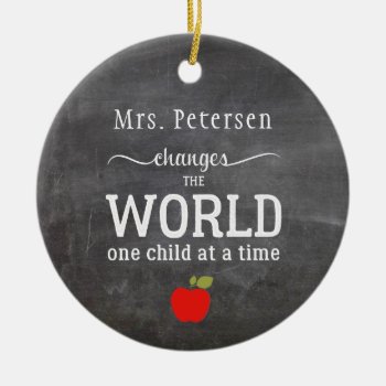 Teacher Name Personalized Quote Blackboard  Ceramic Ornament by cooldesignsbymar at Zazzle