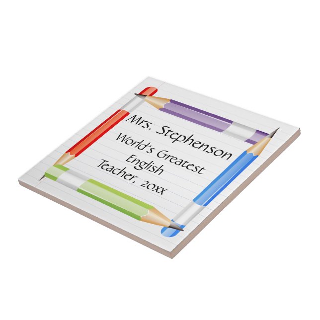Teacher Name Plaque or Great Teacher Award Coaster (Side)