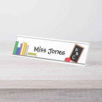 "teacher" Name Plate by iHave2Say at Zazzle