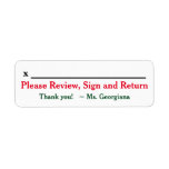 [ Thumbnail: Teacher Name + "Please Review, Sign and Return" Label ]