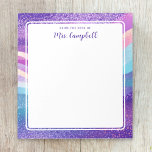 Teacher Name Rainbow Pastel Waves Notepad<br><div class="desc">Add a vibrant touch to your teaching journey with our Teacher Name Rainbow Pastel Waves Notepad. Bursting with a spectrum of pastel colors – pink, purple, teal, and blue – this notepad embodies the joy and creativity of education. Featuring the phrase "From the Desk of" and a personalized name template,...</div>